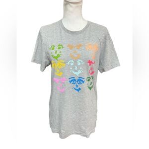 Rosie Assoulin Gray Graphic T Shirt Size Small Abstract Faces